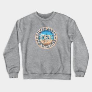 Outer Banks (OBX), North Carolina, with Beach and Wind Rose Crewneck Sweatshirt